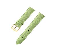 INEOUT Correa De Cuero Con Estampado De Palma, Correa De Reloj De Piel De Vaca Auténtica Hecha A Mano, Pulsera De Reloj For Hombre Y Mujer, Azul, Amarillo, Marrón Y Marrón (Color : Avocado Green Gold