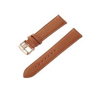 INEOUT Correa De Cuero Con Estampado De Palma, Correa De Reloj De Piel De Vaca Auténtica Hecha A Mano, Pulsera De Reloj For Hombre Y Mujer, Azul, Amarillo, Marrón Y Marrón (Color : Brown Rose Buckle