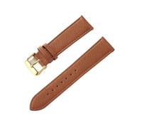 INEOUT Correa De Cuero Con Estampado De Palma, Correa De Reloj De Piel De Vaca Auténtica Hecha A Mano, Pulsera De Reloj For Hombre Y Mujer, Azul, Amarillo, Marrón Y Marrón (Color : Brown gold buckle