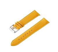 INEOUT Correa De Cuero Con Estampado De Palma, Correa De Reloj De Piel De Vaca Auténtica Hecha A Mano, Pulsera De Reloj For Hombre Y Mujer, Azul, Amarillo, Marrón Y Marrón (Color : Yellow silver buck