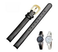 INEOUT Correa De Reloj Con Correa De Arco Blanco Y Negro De 10mm, Correa De Cuero Compatible Con Relojes CK K43231 K43232 K43236, Accesorios For Relojes De Mujer (Color : Black gold buckle, Size : 1