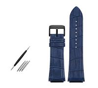 INEOUT Correa De Reloj Cuero Genuino, Pulsera 22mm Compatible Con Gu-ess W0040G3 W0040G5 W0247G3(Blue black buckle)