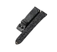 INEOUT Correa De Reloj De Cuero De Avestruz 18 19 20 21 22 MM Correa Suave Negra For Hombre Pulsera De Cuero De Estilo Vintage(Silver Buckle,18mm)