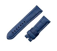 INEOUT Correa De Reloj De Cuero De Bambú De Becerro Italiano De 22 Mm, 24 Mm, 26 Mm Compatible Con Correa De Reloj Panerai Con Hebilla Tang Compatible Con Accesorios PAM441/111/386(Light Blue White,24