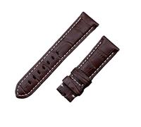 INEOUT Correa De Reloj De Cuero De Bambú De Becerro Italiano De 22 Mm, 24 Mm, 26 Mm Compatible Con Correa De Reloj Panerai Con Hebilla Tang Compatible Con Accesorios PAM441/111/386(Brown White Line,26