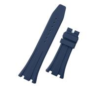 INEOUT Correa De Reloj De Goma De Silicona Suave De 26 Mm Compatible Con Ganchos AP Strap 15400/15500/26331(Dark Blue,ROSE GOLD HOOKS_GOLD BUCKLE)