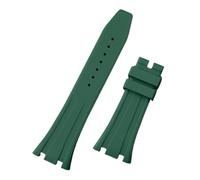 INEOUT Correa De Reloj De Goma De Silicona Suave De 26 Mm Compatible Con Ganchos AP Strap 15400/15500/26331(Dark Green,SILVER HOOKS_SR BUCKLE)