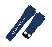 INEOUT Correa De Reloj De Goma Suave Compatible Con Bell & Ross BR-01 Serie BR-03 Correa De Reloj Con Hebilla De 24x35 Mm Con Boca Convexa Negra Pulsera De Repuesto (Color : Blue, Size : 24X35MM_SIL
