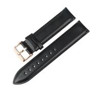 INEOUT Correa de reloj piel blanca con cierre oro rosa. Disponible en 16 mm, 17, 18 y 20 Compatible correas DW(Black-A-RG,17mm)