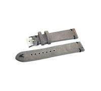 INEOUT Correas De Reloj Retro De Cuero Genuino For Hombres Y Mujeres, 18mm, 20mm, 22mm, 24mm, Correa De Reloj De Gamuza Suave, Accesorios Con Hebilla De Metal(Gray-Black Line,24mm)