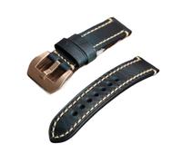 INEOUT Hebilla De Correa De Cuero Hecha A Mano Azul-marrón-negro 20 22 24 26MM Compatible Con PAM111 441 Hebilla De Bronce De Cuero Grueso(Bule B Clasp,20mm)