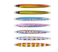 INEOUT Plantilla de fundición de Metal Larga y Delgada, 7 Uds., 10g, 20g, 30g, 40g, 60g, Cuchara for Jigging, señuelo de Pesca, Aparejos de Cebo Artificial(N01-no Hook,20G)