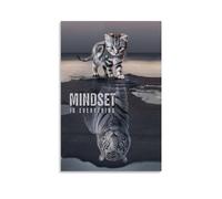 INEOUT Póster de citas inspiradoras HD Mindset Is Everything Póster motivacional Pintura decorativa Lienzo Póster de pared e imagen artística Impresión moderna de dormitorio familiar Decoración