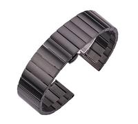 INEOUT Pulsera De Correa De Reloj De Acero Inoxidable Sólido 16 Mm 18 Mm 20 Mm 22 Mm Correa De Reloj De Metal Cepillado Negro Plateado(Black,18mm)