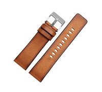 INEOUT Pulsera De Cuero Genuino De 24mm Y 26mm Compatible Con Diesel DZT2002 DZ7408 DZ4476 DZ4343, Correa De Reloj Marrón, Correa De Reloj Retro(001-Brown-Silver,22mm)