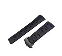 INEOUT Pulsera de reloj a prueba de agua compatible con Heeer ACCESORIOS DE RELOJ DE CORREA ACCESORIOS RUEDOS RELOJ DE RELOJA COMPATIBLE CON Carrera Silicona 22 24mm de correa de reloj (Color : Black