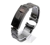 INEOUT Pulsera De Reloj Compatible Con Rolex Daytona Water Ghost Submariner Accesorios De Reloj Cadena De Banda 20 Mm 21 Mm Correa De Reloj De Acero Inoxidable Sólido(Black,21mm With Logo)