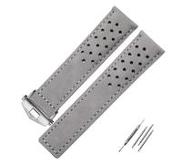 INEOUT Reloj de cuero genuino compatible con ETIQUETA Correa de reloj de HEUER hombres con hebilla plegable 20 mm 22 mm Gray Black Brown Cow Leathr Banda (Color : Gray silver, Size : 20mm)