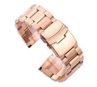 INEOUT Reloj Pulsera Banda Mujeres Hombres 18 20mm 22mm 24mm Sólido Acero Inoxidable Correa De Reloj Plata Negro Oro Rosa Cepillado Correa Accesorios(Rose Gold,20mm)