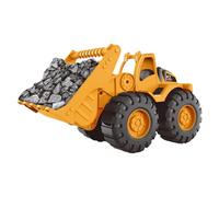 Inertia Excavator Toy For Kids - ABS Construction Truck 18.5cm | Arma Articulated Arm Rotating Cabin Sand Beach Digger Vehicle For Sandbox Outdoor Backyard Patio preescolar Beach Playroom Learning Toy