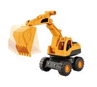 Inertia Excavator Toy For Kids - ABS Construction Truck 18.5cm | Arma Articulated Arm Rotating Cabin Sand Beach Digger Vehicle For Sandbox Outdoor Backyard Patio preescolar Beach Playroom Learning Toy