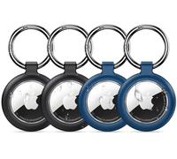 Inesore 4 paquetes para Apple AirTag colgante, diseño de textura de fibra de carbono y funda impermeable para día de aire, resistente a los arañazos del cuerpo completo con llavero para AirTags
