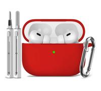 Inesore Compatible con Airpods Pro 2nd / 1st Case Cover,Silicone Protective Case for Apple Airpods Pro 2nd / 15st Generation Charging Case with Keychain and Cleaner Pen