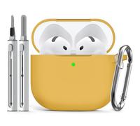 Inesore Compatible with Airpods 4 Case Cover,Silicone Protective Case for Apple Airpods 4 Active Noise Cancellation, Support Wireless Charging and Front LED Visible, with Cleaner Pen,Turmeric