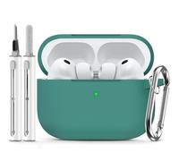 Inesore Compatible with AirPods Pro 3 Case(2025) with Cleaning Kit, Silicone Protective Case Cover for Apple Air Pod Pro 3rd Charging Case,Unisex Design - Forest Green