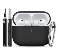 Inesore Compatible with AirPods Pro 3 Case(2025) with Cleaning Kit, Silicone Protective Case Cover for Apple Air Pod Pro 3rd Charging Case,Unisex Design - Black