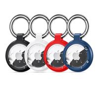 Inesore Holder Compatible with AirTag, Waterproof Case & Carbon Fiber Look for Air Tag, Scratch Resistant Holder for Pet Collar, Luggage Tag and Keyring, 4 Packs