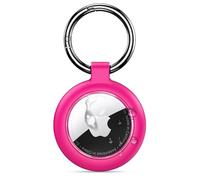 Inesore Holder for Apple AirTag, Waterproof Case & Carbon Fiber Look for Air Tag, Scratch Resistant Holder for Pet Collar, Luggage Tag and Keyring (Rose Red)