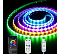 iNextStation Tira LED COB RGB Smart IC 2 metros, 5V USB RGB+IC Stripe Direccionable con Sincronización Musical APP Control Función de Temporizador, para Escaleras Fiestas Bar Habitación Decoración
