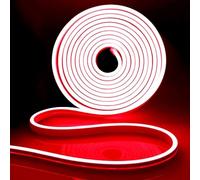 iNextStation Tira LED de Neón 12V Rojo, 5M Neón Tira LED IP65 Impermeable Flexible Luz de Neón para Dormitorio Pared Hogar Decoración, Fiesta de Navidad, Cumpleaños (Sin Adaptador)