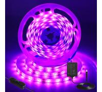 iNextStation Tiras LED Rosa 5M, 12V Luces LED Habitación SMD2835 con Fuente de Alimentatore, Flexible Impermeable IP65 Cortable Luces LED para Gabinete Armario Fiesta TV Bar y Más