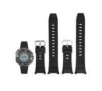 INF 1 correa de reloj para Casio PRG-130Y PAW PRW-1500 - TPU, 13,5 x 7 cm, con herramienta, color negro y plateado