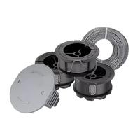 INF 1 juego de tapas de bobina de repuesto con hilo de corte compatible con Bosch Universal GrassCut 18-26 - 3 bobinas, 1 tapa, cuerda de nailon de 4,9 m