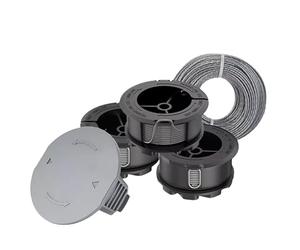 INF 1 juego de tapas de bobina de repuesto con hilo de corte compatible con Bosch Universal GrassCut 18-26 - 3 bobinas, 1 tapa, cuerda de nailon de 4,9 m