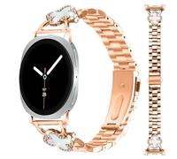 INF 1 pulsera de trébol de metal compatible con Samsung Galaxy Watch 8 8 Classic - Oro rosa, acero inoxidable, 18 x 2 cm