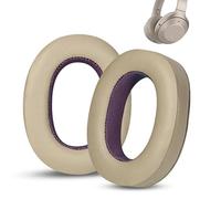 INF 2 almohadillas de repuesto para auriculares Sony WH-1000XM2 - dorado/piel de cordero, 10,5 x 9 cm