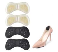 INF 2 pares de protectores de talón/plantillas para zapatos, protectores de talón autoadhesivos antiampollas, almohadillas para el talón, protección del talón, 9 x 4,5 x 0,7 cm, beige/negro