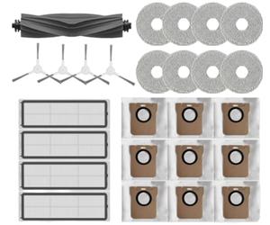 INF Accesorios de Repuesto para Dreame L10S Ultra/S10 Pro, Xiaomi Robot Vacuum X10 Plus, 1x Cepillo Principal, 4X Filtro, 4X Cepillo Lateral, 8X limpiaparabrisas, 9X Bolsa para el Polvo