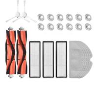 INF Accesorios de repuestos para Robot Aspirador Xiaomi Mi Roborock 1/2 Mijia, 2 x cepillos Principales, 3 x filtros HEPA, 2 x cepillos Laterales, 12 x filtros para depósito de Agua, 5 x fregonas