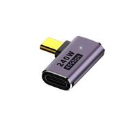 INF Adaptador multifuncional de 240 W: 40 Gbps USB 4.0 tipo C macho a hembra, lateral curvado, morado, aleación de aluminio, 2,2 cm, vídeo 8 K
