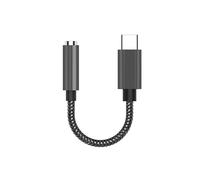 INF Adaptador USB-C a 3,5 mm para Auriculares, Apto para conexión a la Toma Auxiliar del Coche o a un Palo Selfie, 12,5 cm, 1 x Adaptador de Audio (Negro)