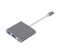 INF Adaptador USB C a HDMI, Adaptador multipuerto Tipo C a HDMI, concentrador USB C 3 en 1 con 4K HDMI, USB 3.0, USB C