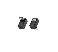 INF Adaptador USB-C hembra a macho, 240 W, 80 Gbps, ángulo derecho, negro, 2 unidades, aleación de aluminio, 1,67 cm, 8 K @ 60 Hz, USB 4 2.0