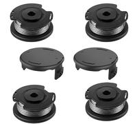 INF Bobina de repuesto y kit de cubierta compatible para cortacésped Bosch, 4 bobinas + 2 cubiertas, ABS + nailon, 7,5 cm x 7,5 cm x 3,1 cm, color negro
