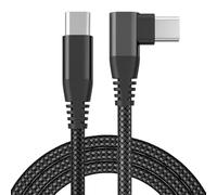 INF Cable de carga USB-C con conector angular de carga rápida de 60 W, cable USB-C de aleación de aluminio de 2 m y nailon trenzado negro
