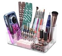 INF Caja de almacenamiento multifuncional para herramientas de arte de uñas - organizador de plástico transparente para PC